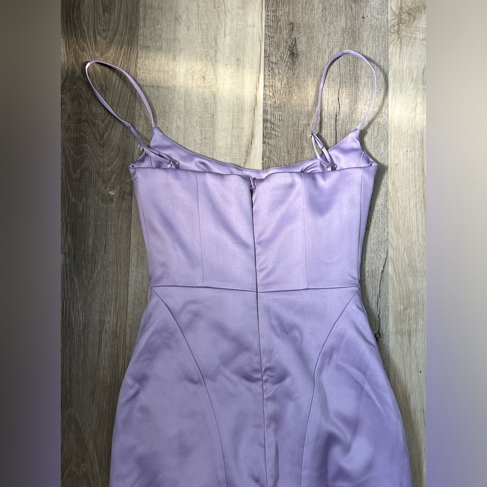 House of CB Lilac Feather-Trim Midi Dress - Picture 10 of 14